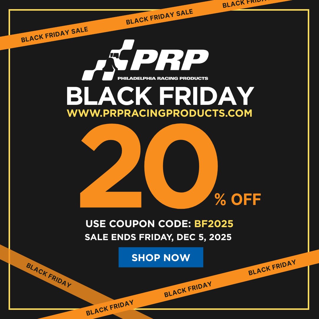 prpracing's tweet image. As we give thanks this Thanksgiving, we’re kicking off the holiday season early with a special 20% OFF everything in our shop! This is our way of giving thanks to our #racing community! 🏎️💨

20% off all products
Use code BF2025 at checkout
Shop Now → prpracingproducts.com