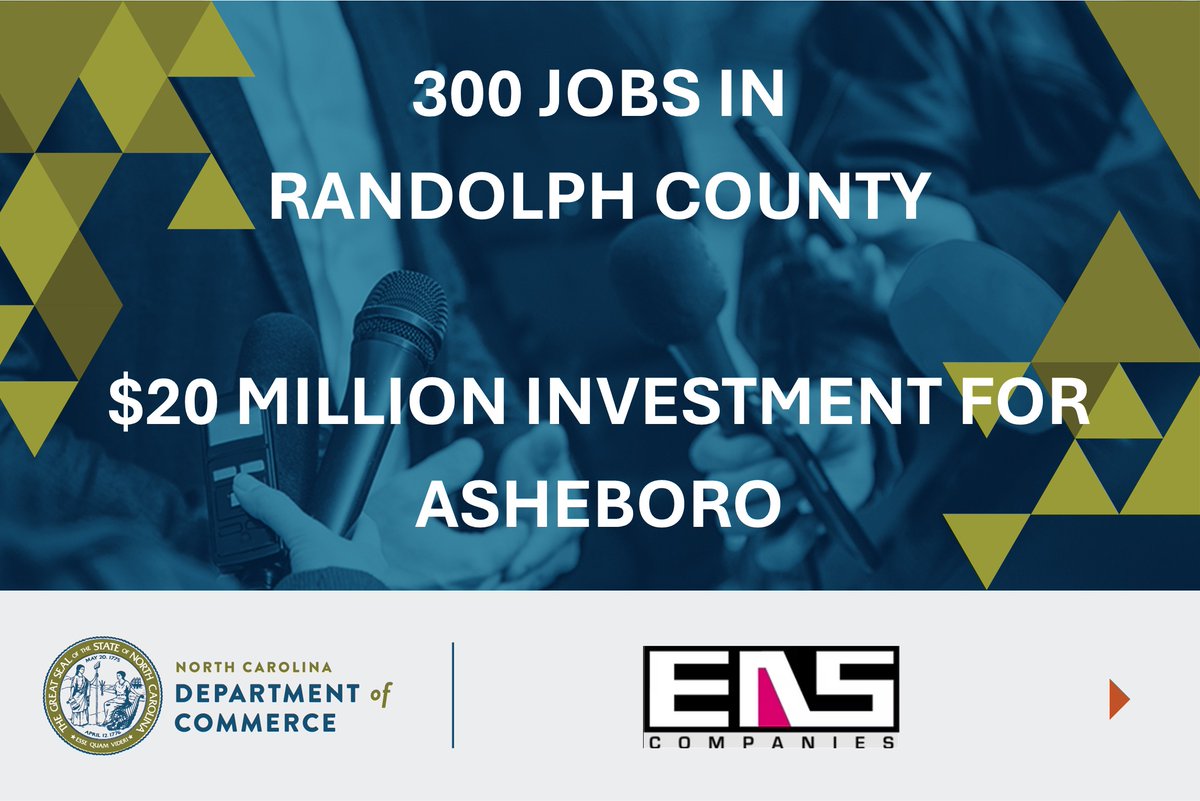 NCCommerce's tweet image. .@NC_Governor Stein announced a 300-job expansion by Environmental Air Systems, a volumetric modular manufacturer of HVAC infrastructure, into #RandolphCounty while investing $20 million production facility in @CityofAsheboro. More info: bit.ly/3Xi6kpO #EconDev #mfg
