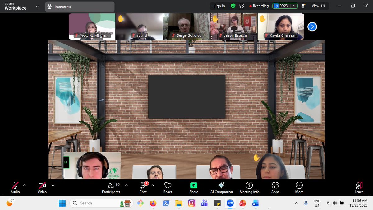 cleantecher's tweet image. epic networking event with @GoGlobalWorld. i joined on a whim but this has to be the best session I&apos;ve been on. excellent judges, thoughtful questions and amazing companies.