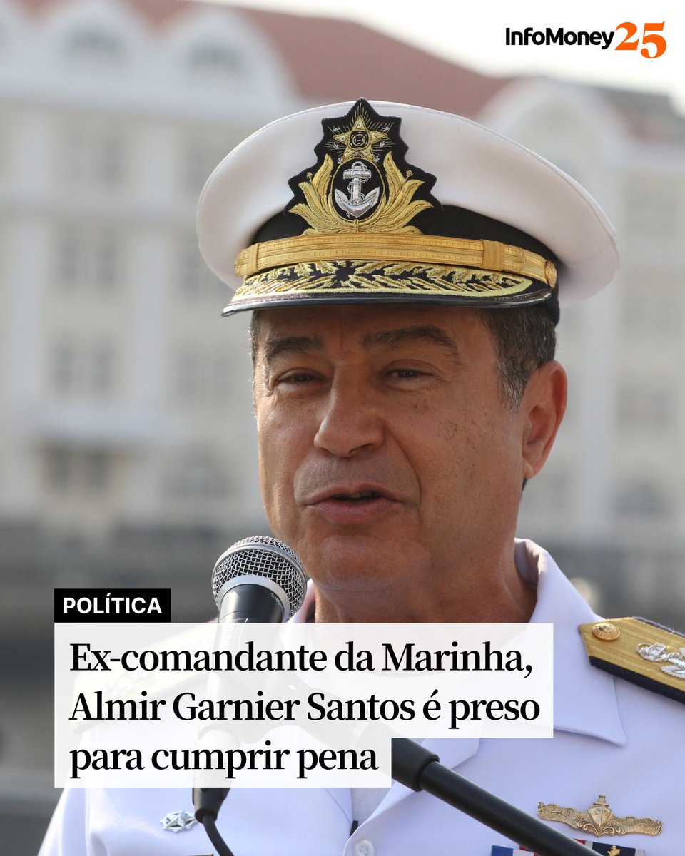 EX-COMANDANTE DA MARINHA

O ex-comandante da Marinha Almir Garnier Santos foi preso nesta terça (25) em uma unidade militar da Força em Brasília. Ele também foi condenado pelo STF no processo da tentativa de golpe de Estado.

Mais cedo, o STF declarou que o processo transitou em