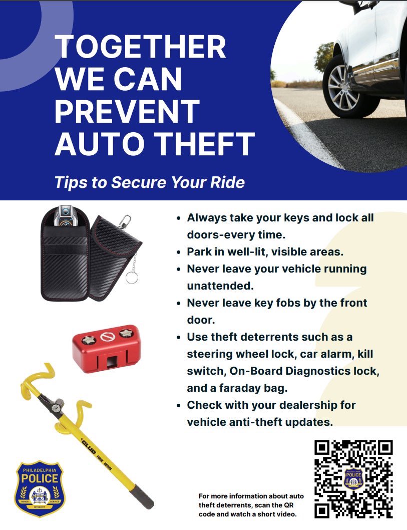 Thank you to everyone who has been sharing our recent tips on stopping high-tech auto theft. Please keep spreading the word; your outreach is helping protect your neighbors. This evening, officers will be knocking on doors in the SW section of the city to provide info!