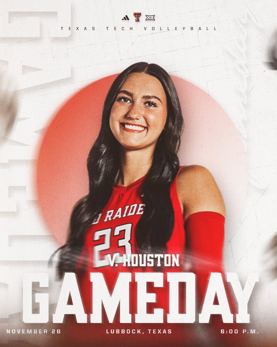 TexasTechVB's tweet image. Gameday!

🆚Houston
⏰6 p.m.
🏟️United Supermarkets Arena

📊wreckem.co/4oYScO9
📺wreckem.co/4pAjivd