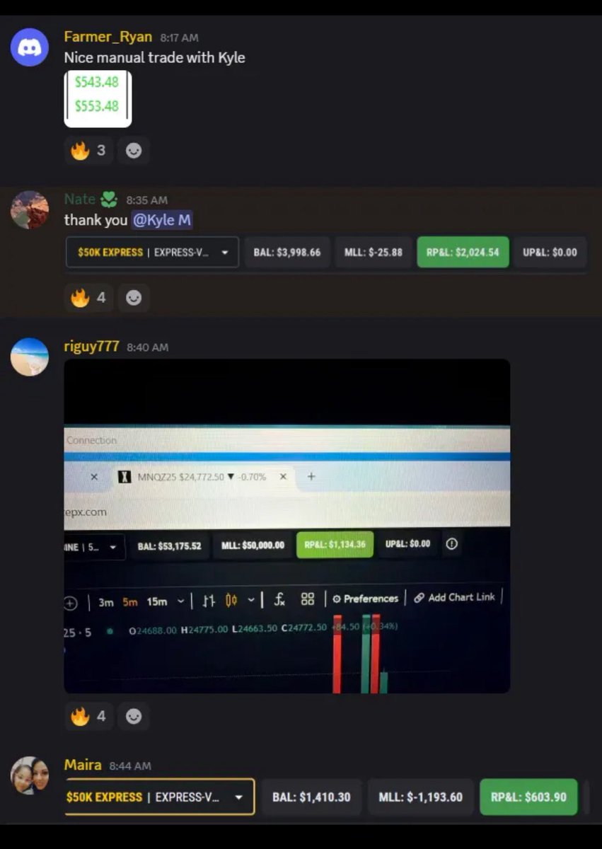 EmeraldEdgeAlgo's tweet image. We had a solid morning in EE! Our Emerald Bag bot went 1/1 on its morning trade and a couple more of our traders got funded and pay outs!