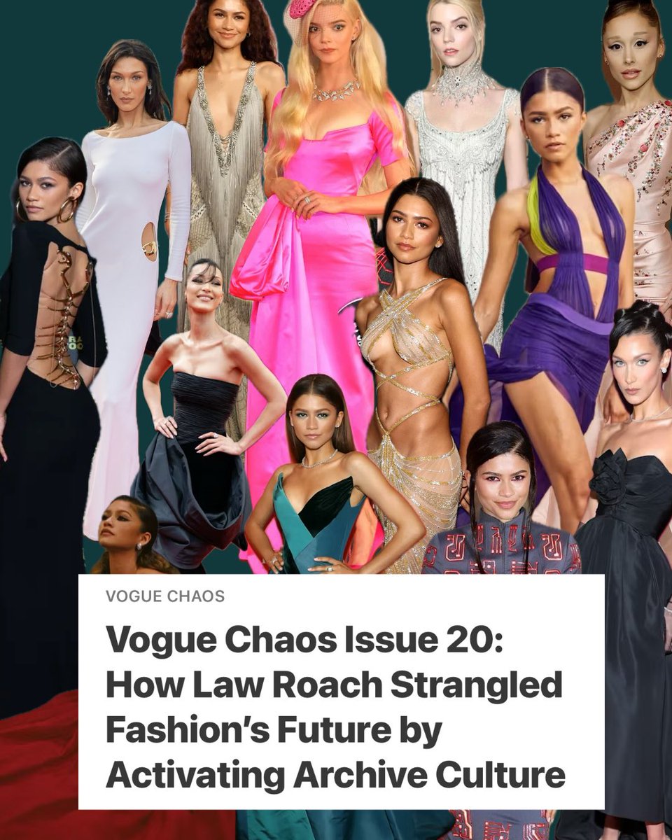 chaoswintour's tweet image. New post about how Law Roach’s love for archival fashion has strangled creativity overall