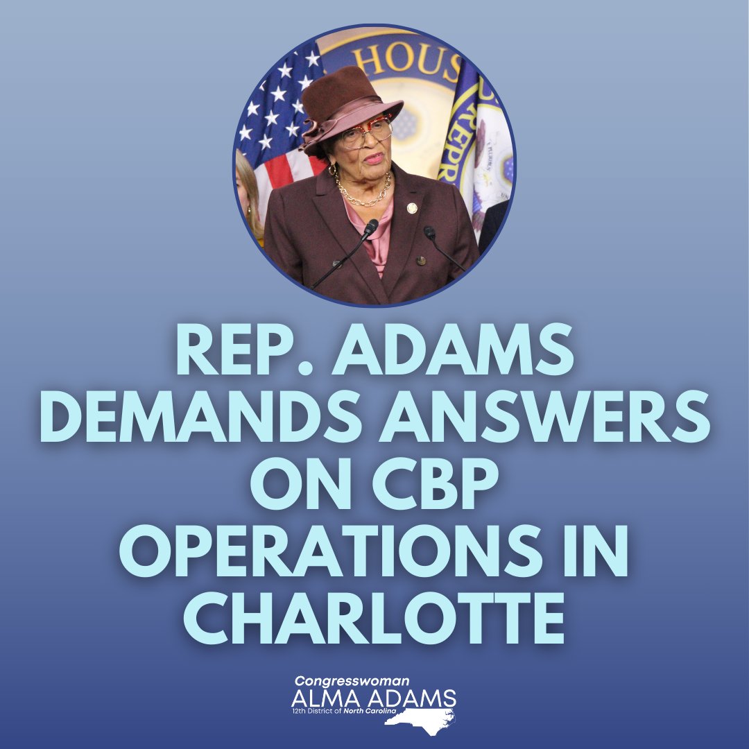 RepAdams's tweet image. Today, I contacted the Department of Homeland Security and demanded answers for Border Patrol&apos;s disturbing actions in Charlotte.

This campaign of terror will have long-term and devastating effects on the Charlotte community and my constituents deserve transparency.