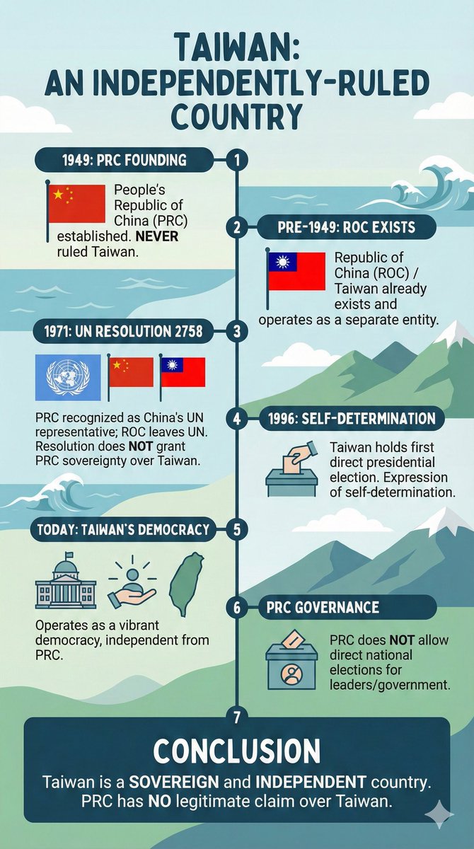 royngerng's tweet image. The facts are:

There is no international law that grants PRC's sovereignty over Taiwan. Even when PRC was recognized as China's representative in UN, it did not recognize PRC's sovereignty over Taiwan.

Today, the CCP is not even elected by China's citizens to represent China.