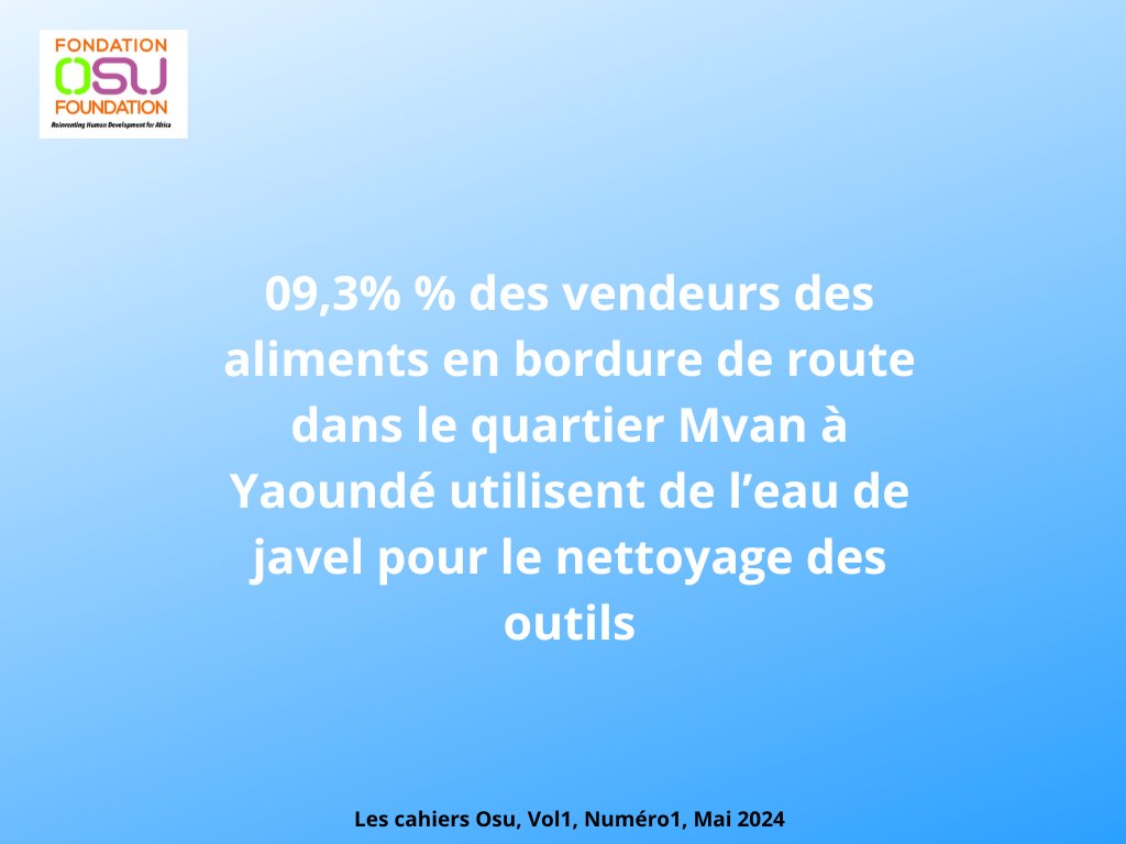 osu_foundation's tweet photo. #Recherche #Développement #Cameroun
Les résultats de notre dernière étude à Yaoundé (Mvan) mettent en lumière une pratique préoccupante dans la vente d'aliments de rue. 
 
https://t.co/8VZKNEi41N
#MINSANTE
#FondationOSU #SécuritéAlimentaire #Yaoundé https://t.co/p0k5sr1yhk