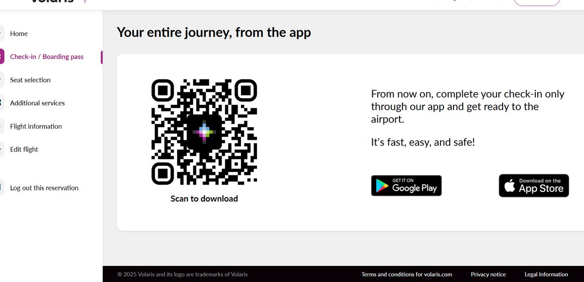 adup512's tweet image. It&apos;s pretty chintzy when a company like @flyvolaris @viajaVolaris artificially constrains customers&apos; options (I was trying to check in to my flight on a web browser) by forcing them to use the app (so they can further access my data). There&apos;s no justification for this.