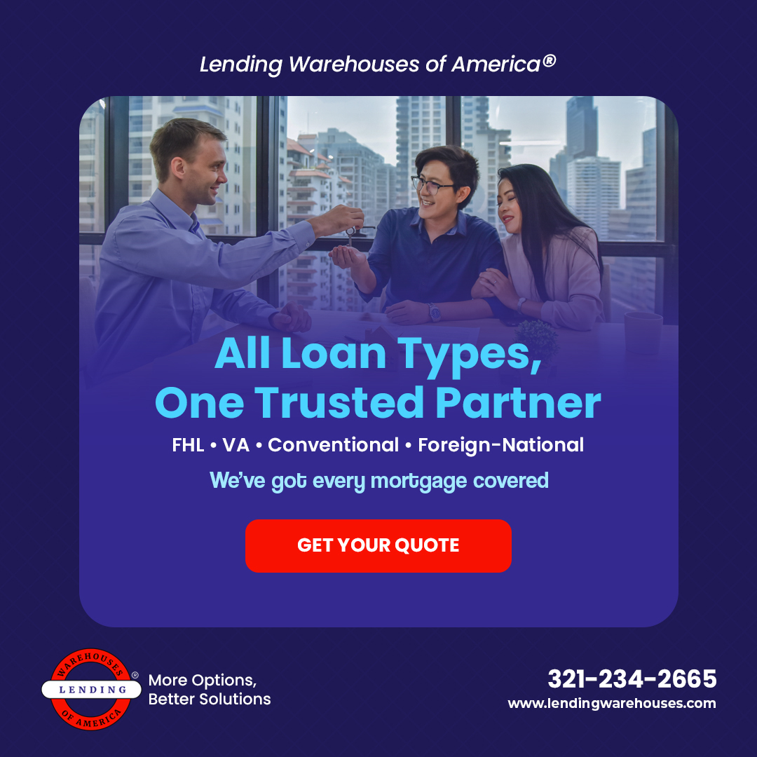lendingwa's tweet image. All loan types, one trusted partner—FHL, VA, Conventional, or Foreign National, we’ve got every mortgage covered.

📞 321‐234‐2665 | 🌐 lendingwarehouses.com

#LendingWarehouses #MortgageSolutions #OnePartner #AllLoanTypes #TrustedLender