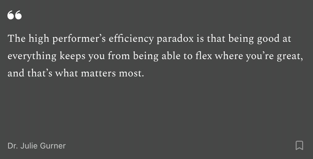 drgurner's tweet image. A lot of really gifted people, keep their own potential locked up - because they are quick at a lot of things, and keep themselves doing too much. 

The task of your life, is to really know your lane, block (most) of the rest, and run hard.