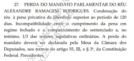 delucca's tweet image. AEXANDRE RAMAGEM VAI DEIXAR DE SER DEPUTADO!

O ministro Alexandre de Moraes determinou a perda do mandato do deputado federal Alexandre Ramagem (PL-RJ). Moraes lembra que, estando preso, Ramagem não terá como estar presente nas sessões legislativas.