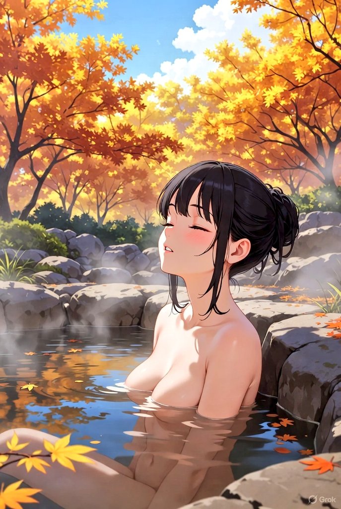 ViolaBissetii's tweet image. Grok画伯で遊んでみた。

今日11月26日は“いい風呂の日”…と言う事で、Grok画伯に露天風呂に浸かる女性のイラストを描いて貰った。エロくならない様に随分気を使いましたが…(笑)

#いい風呂の日 
#Grok #AIイラスト︎ 
#AIイラスト︎美少女