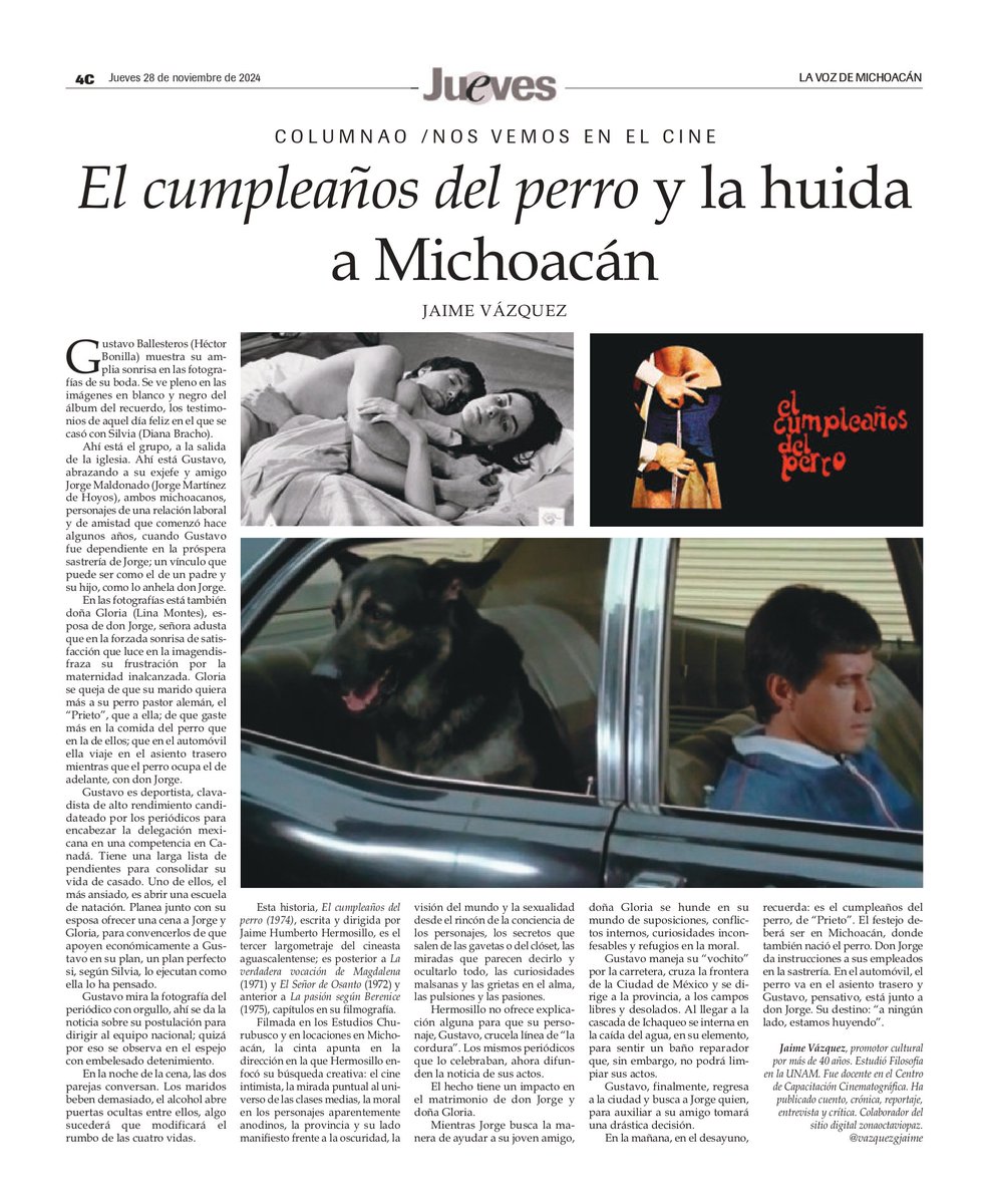 Recordemos a Héctor Bonilla en una de sus muchas buenas películas. Hoy, aniversario luctuoso de este gran actor. Una nota publicada en el suplemento cultural Jueves de <a href="/vozmichoacan/">La Voz de Michoacán</a>