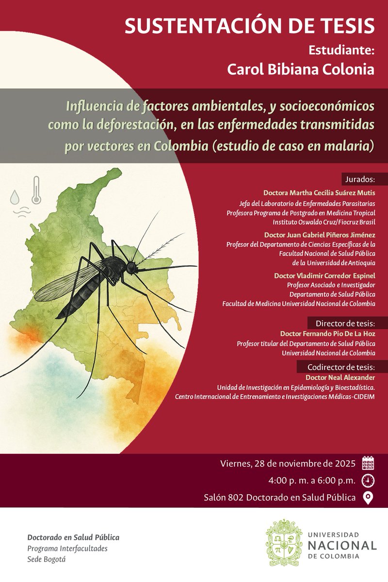 Docisp's tweet image. Invitación sustentación de tesis presentado por nuestra estudiante Carol Bibiana Colonia