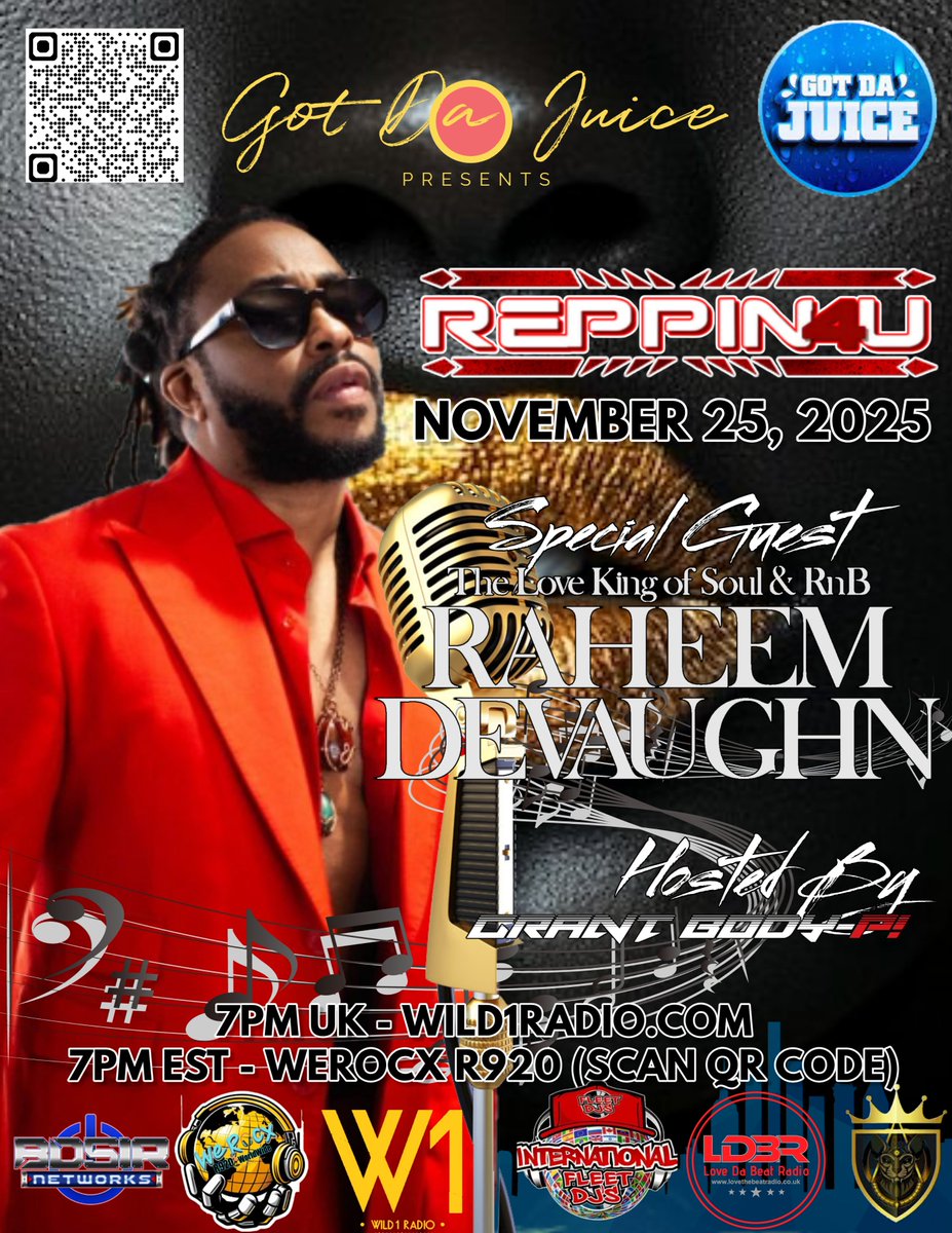 WE ARE LIVE! <a href="/Wild1_Radio/">wild1radio</a> presents RePPiN4U: FROM THE HILLS, 2 THE SHAOLIN! wild1radio.com Special guest <a href="/Raheem_DeVaughn/">LOVE KING OF SOUL & RNB</a>!