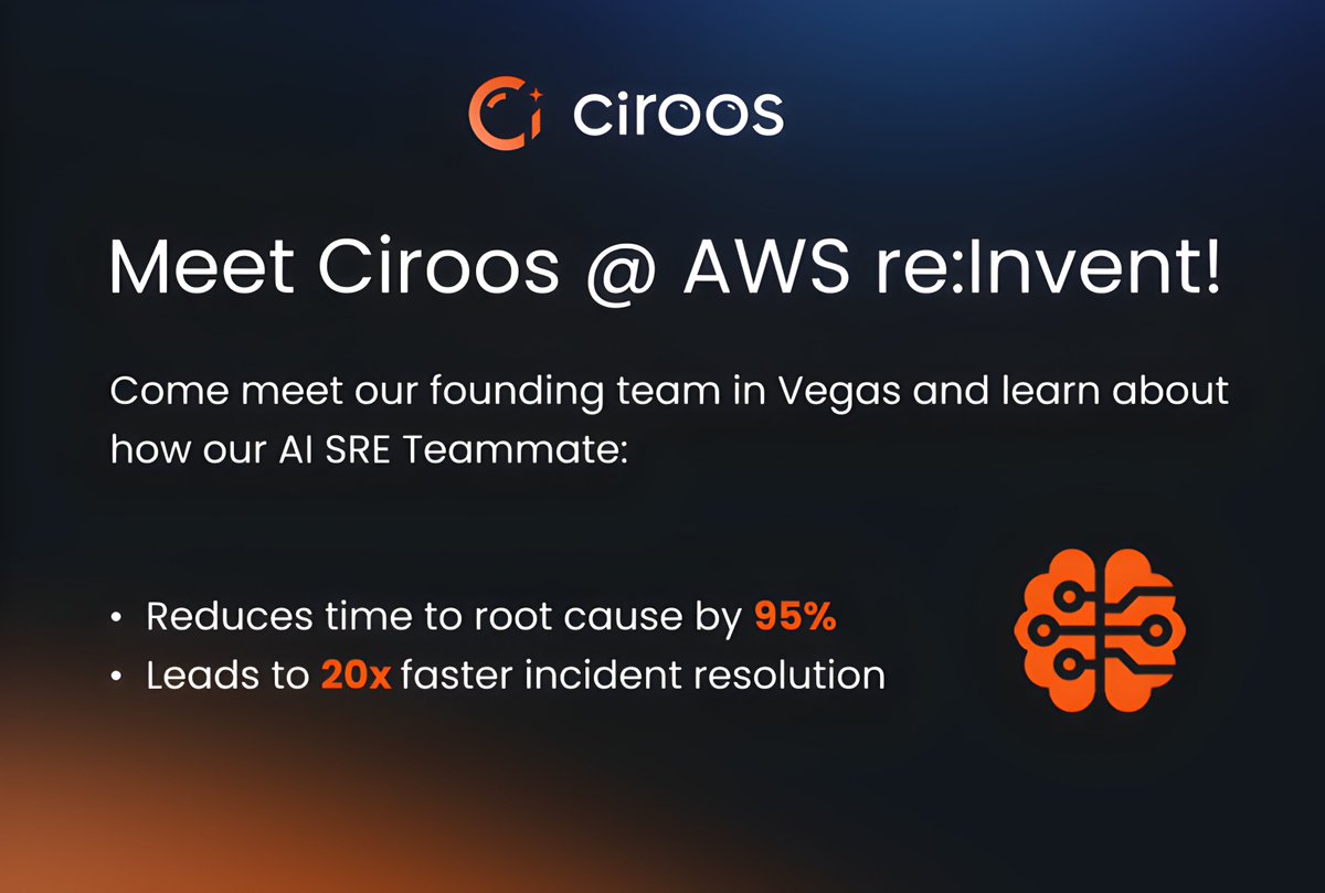 Our team is gearing up for AWS re:Invent next week in Vegas — and we’d love to meet you!

We’re meeting with attendees throughout the week to share how teams using our AI SRE Teammate are seeing 95% faster root-cause discovery and 20× faster incident resolution — real impact from