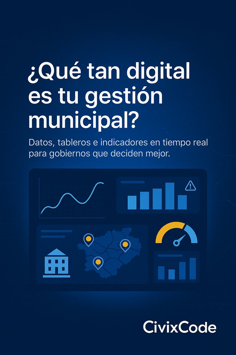CivixCode's tweet image. Las decisiones no pueden esperar al cierre del mes.
Un municipio que trabaja con datos reales no improvisa: anticipa.
Cuando la gestión cuenta con tableros actualizados, indicadores diarios y mapas dinámicos, todo cambia:
más eficiencia, mejor control territorial y respuestas más…