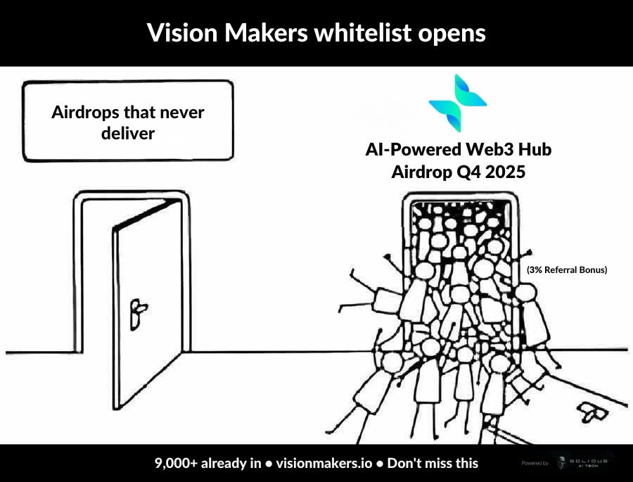 tinytus1's tweet image. Watching everyone rush to #VisionMakers while some people still hesitating.

The whitelist is live and already past 9,000 registered users. here&apos;s why the crowd is moving:

@VisionMakersio is an AI-powered command center for Web3 built by @AITECHio. one platform handles…