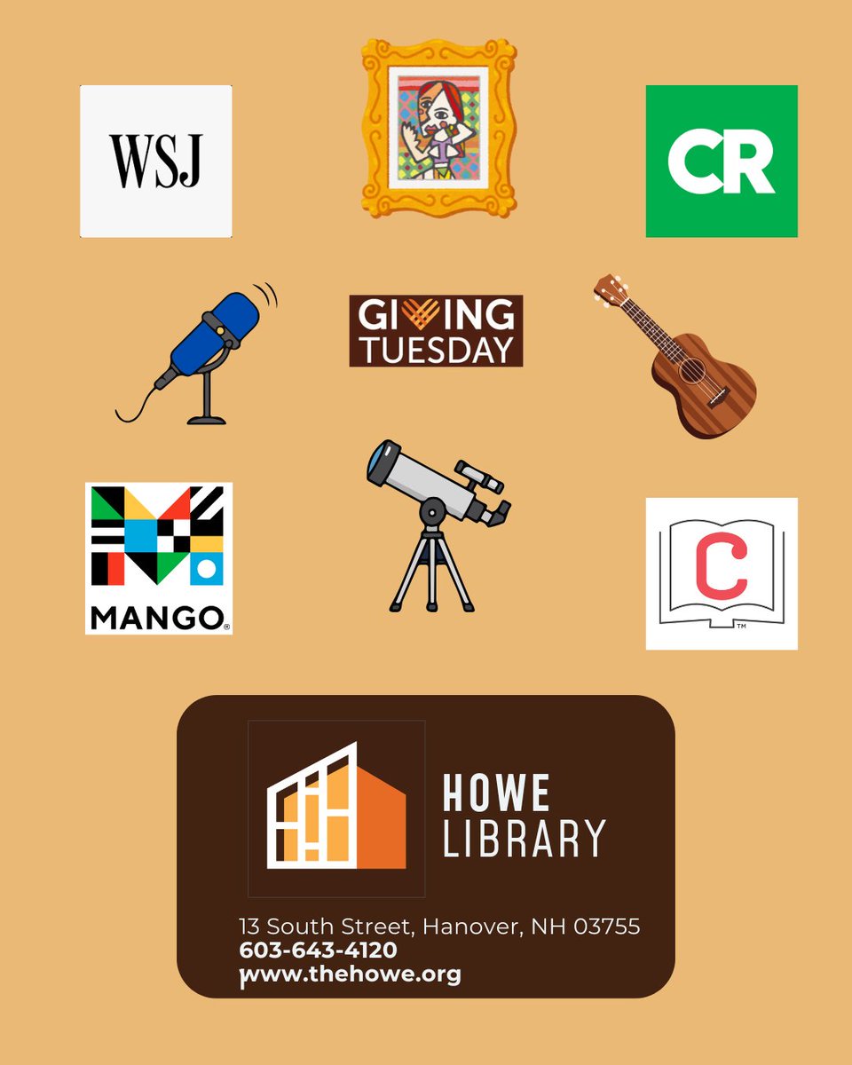 Discovery isn't just in a book. It is in the things you can borrow, too. Learn a new language with Mango, borrow a telescope, or master embroidery with Creativebug. This Giving Tuesday, help us fund the tools for discovery. Support the Howe Library on Giving Tuesday, Dec. 2nd.