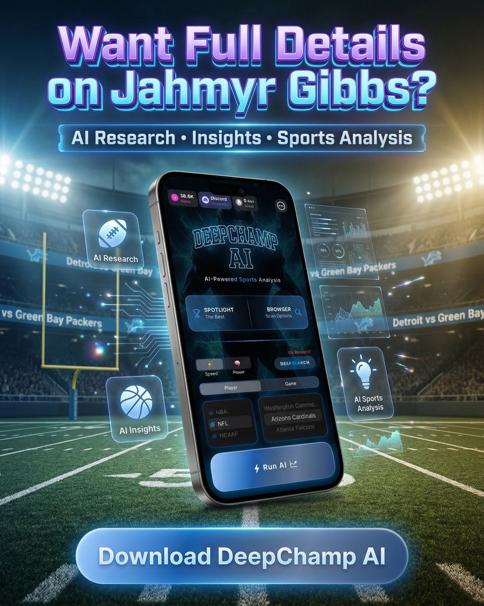 deepchampai's tweet image. 🏈 Jahmyr Gibbs NFL Spotlight
Jahmyr Gibbs is putting on a show for NFL against Green Bay Packers.
Jared Goff has commanded the Lions&apos; offense this season, unleashing an incredible 2769 passing yards and 23 touchdowns, demonstratin…
Full…
#NFL #DeepChampAI #JahmyrGibbs #DET #GB