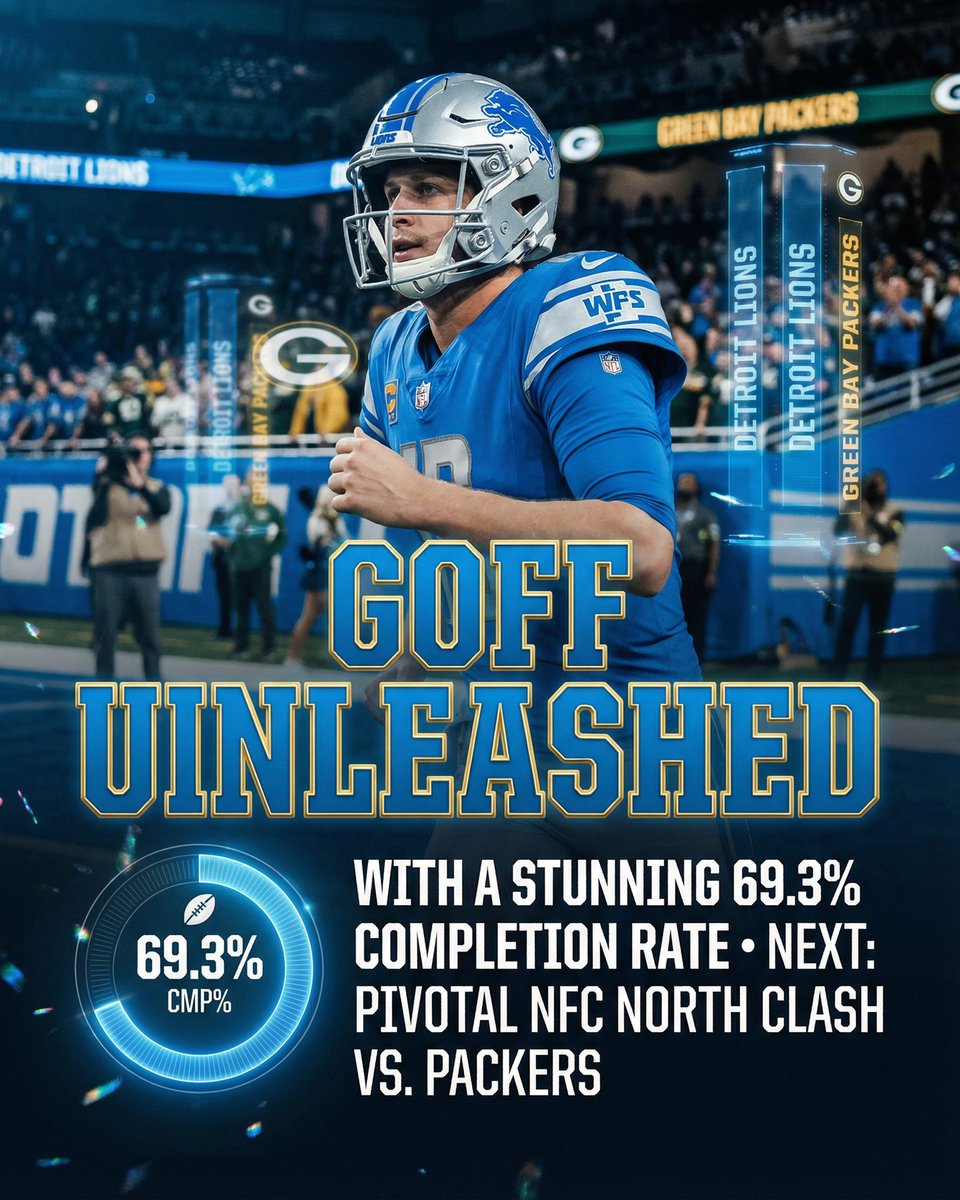 deepchampai's tweet image. 🏈 Jared Goff NFL Spotlight
Jared Goff is putting on a show for NFL against Green Bay Packers.
Jared Goff has commanded the Lions&apos; offense this season, unleashing an incredible 2769 passing yards and 23 touchdowns, demonstratin…
Full slides…
#NFL #DeepChampAI #JaredGoff #DET…