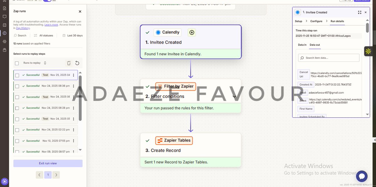 ClickUpWithAda's tweet image. Just automated a full real estate lead workflow using Zapier 
 When someone books a consultation → Zapier creates the record + marks it as Meeting Scheduled
After the meeting, → Client changes the status to Meeting Completed
 Zap waits 30 mins → Sends a follow-up email