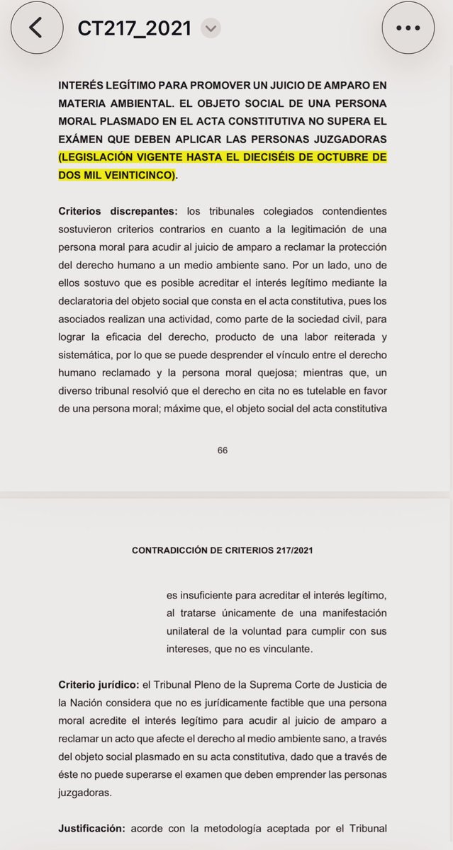 poncho_vaca's tweet image. El jueves se presenta ante la Corte, de nuevo, este proyecto de la minist. Esquivel en el que propone que el objeto social de una persona moral es insuficiente para demostrar su interés legítimo en defensa de derechos medio ambientales.

¿Lo recuerdan? Se retiró hace un tiempo.