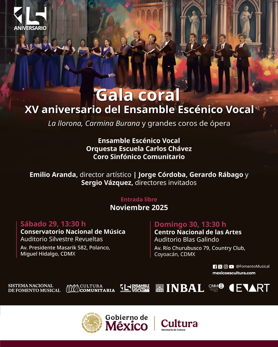 La llorona, Carmina Burana y otros coros de ópera este domingo en el Cenart. ¿Quién dijo yo?