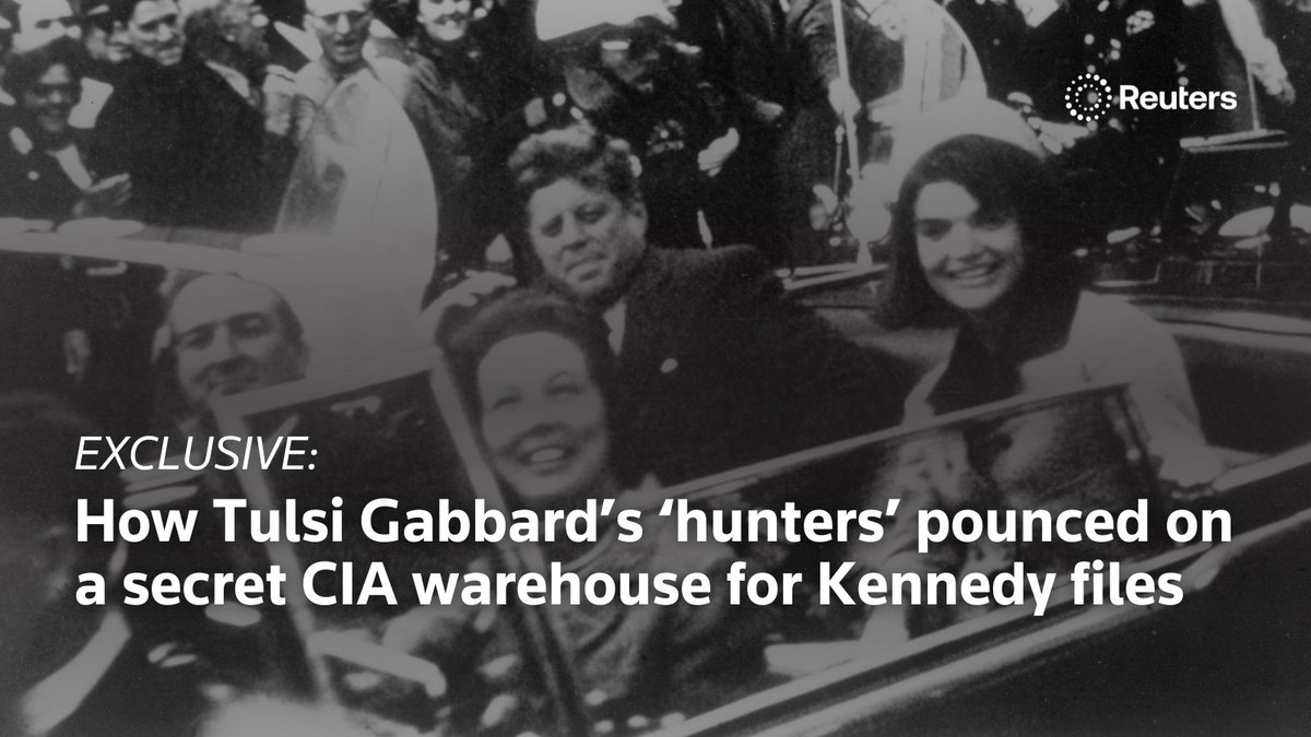 Reuters's tweet image. Exclusive: Officials from Tulsi Gabbard&apos;s office arrived unannounced at a secret CIA archival facility in April to seize still-classified files on the JFK, RFK and MLK Jr. assassinations, sources told Reuters reut.rs/43SaacP