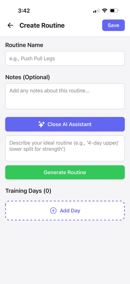 sashkapishet's tweet image. Короче сделал себе приложение (за минут 15 на своей платформе), осталось на себе протестировать.

Работает так, что просто в текстовой форме описываешь что и как хочешь качать, робот все это превращает в удобный формат, дополняет своими данными и ведет статистику по тренировкам