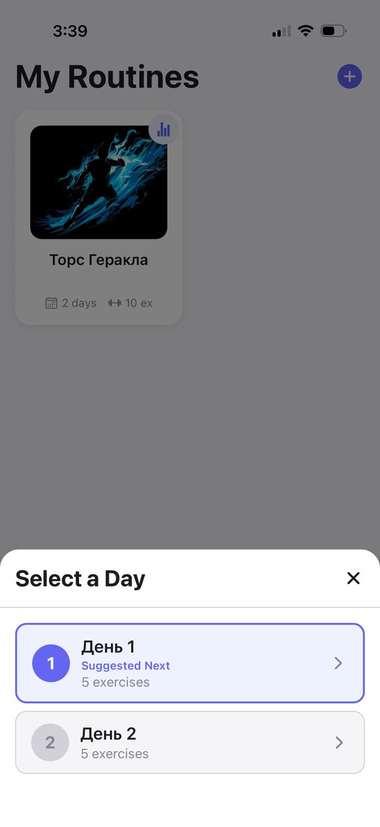 sashkapishet's tweet image. Короче сделал себе приложение (за минут 15 на своей платформе), осталось на себе протестировать.

Работает так, что просто в текстовой форме описываешь что и как хочешь качать, робот все это превращает в удобный формат, дополняет своими данными и ведет статистику по тренировкам