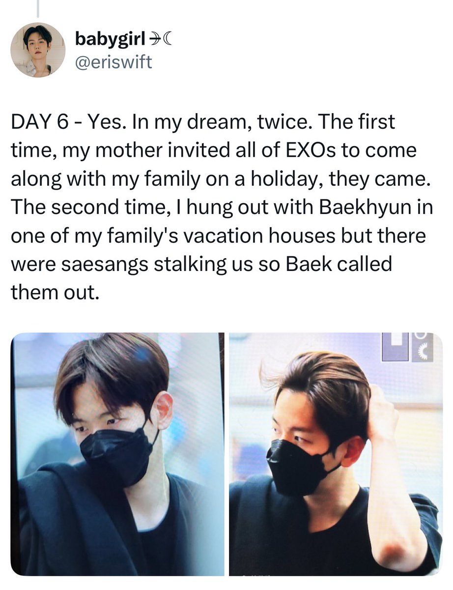So i did exo bingo in June 2023 and the question for Day 6: "have you met exo? How did it went?". THIS was what i answered!! I KNOW I DREAMT IT BUT I DONT REMEMBER ANY OF THESE 😭😭😭😭
