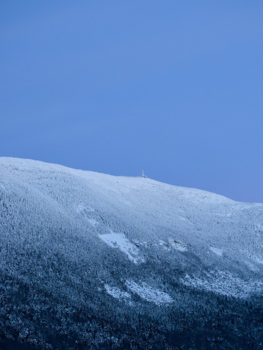 The tower in the Notch. Drive by shot from i93 in icy Franconia Notch in the White Mountain National Forest in New Hampshire.