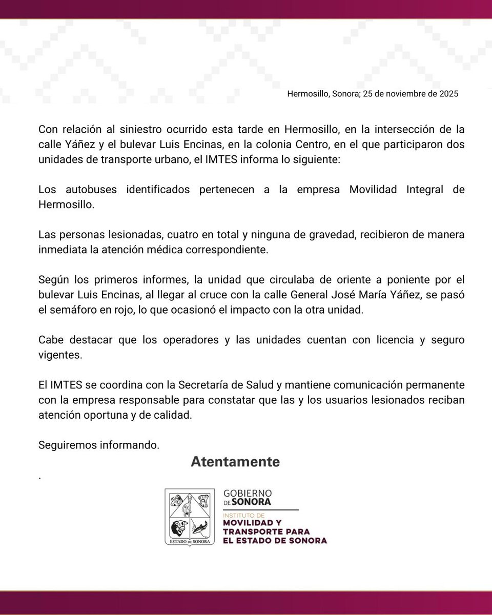 IMTESonora's tweet image. #IMTESInforma: