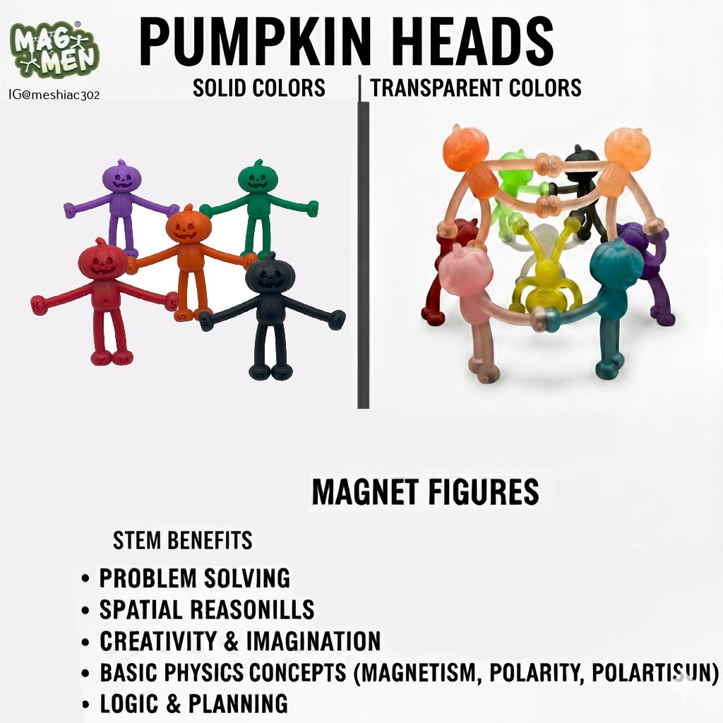 MeshiaC's tweet image. Forget just Halloween! Our Pumpkin Heads bring magnetic STEM learning and endless creative play, 365 days a year! 🧠 Build, imagine, and discover.

.
.

#MagnetFigures #STEMLearning #KidsToys #PlayAndLearn #magmenpartner #traveltoysforkids #magmen #momlife #magnetictoys…