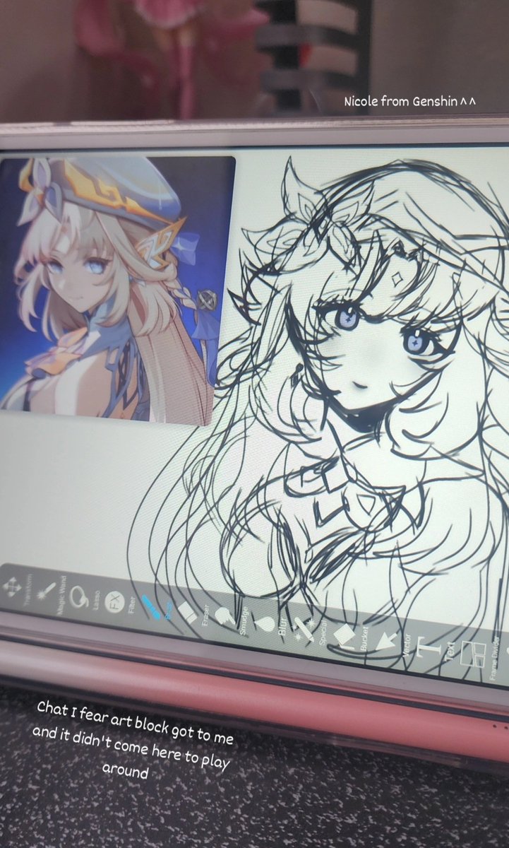 jellydreams_17's tweet image. I hate artblock #sketchart #GenshinImpact #NicoleReeyn