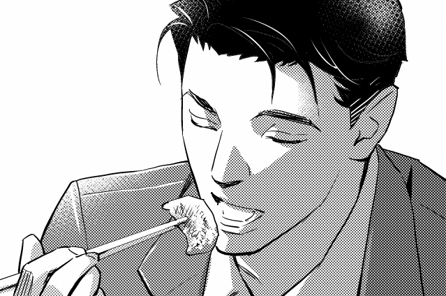 道民なら元ネタすぐわかる餃子店と餃子を食べるイケメン