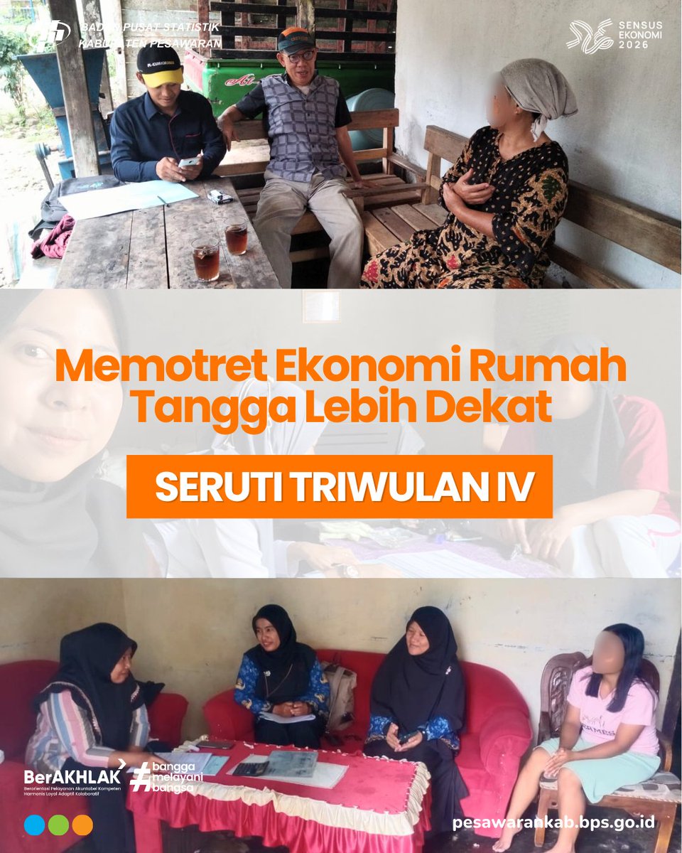 Proses menghasilkan indikator merupakan perjalanan yang panjang, dari proses perencanan, pembuatan kuesioner, pendataan lapangan, penjaminan kualitas ,pengolahan, hingga menghasilkan output berupa indikator.
Di bulan November 2025, dilakukan pelaksanaan SERUTI Triwulan IV- 2025