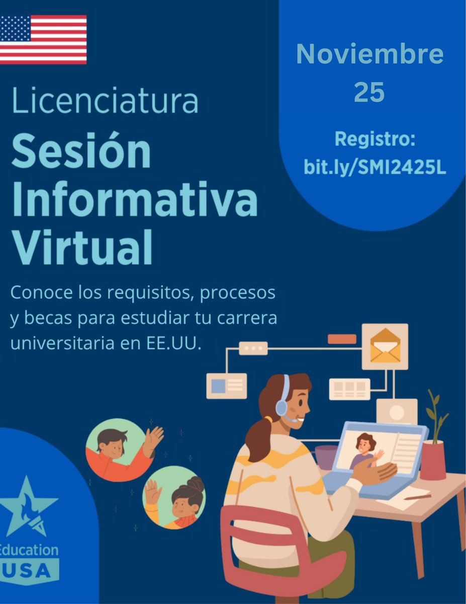 Rednacecyt's tweet image. La Embajada de Estados Unidos en México invita a las sesiones virtuales con EducationUSA con información general para personas interesadas en estudiar licenciatura o posgrado en Estados Unidos.  
#EducationUSA #StudyWithUS