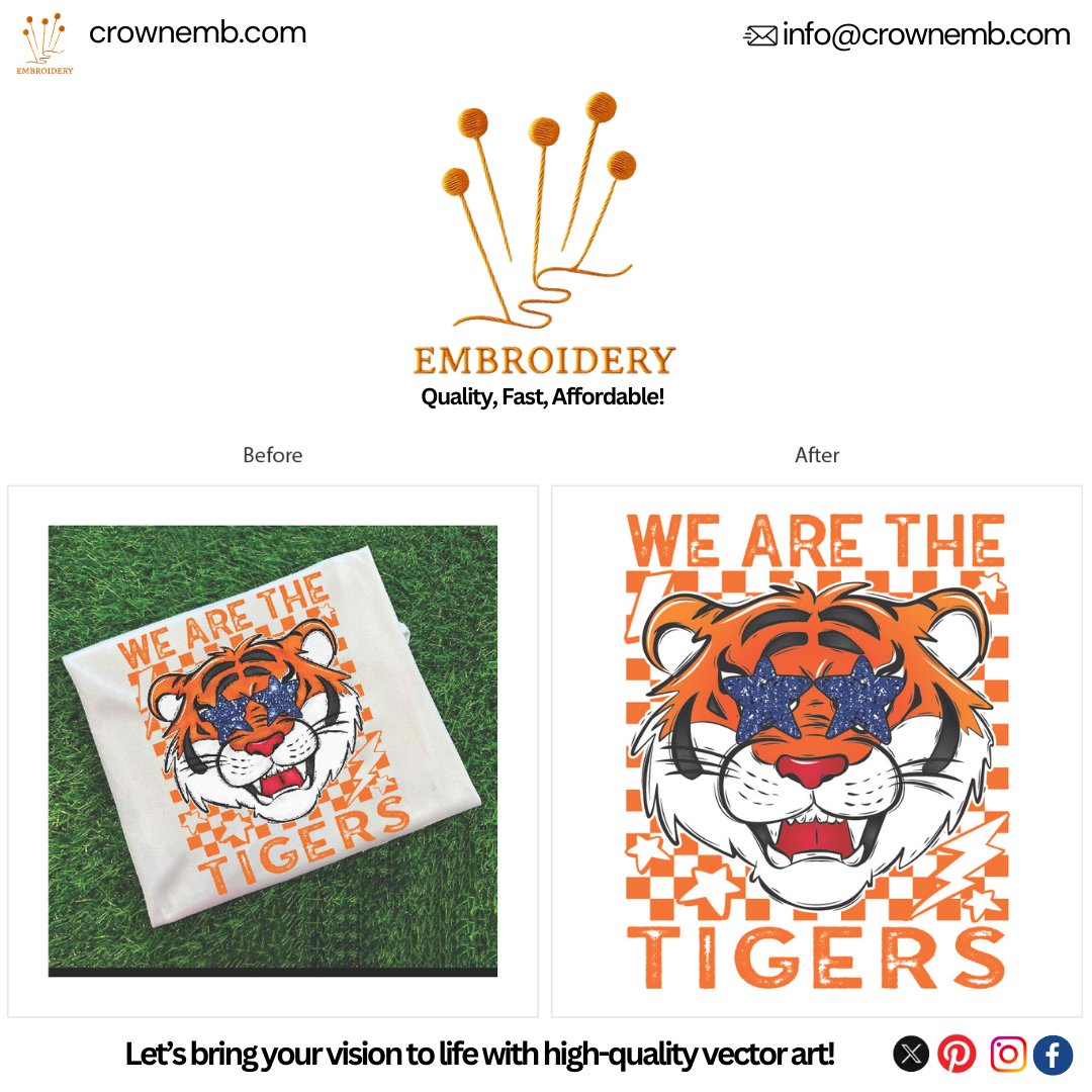 crown_emb's tweet photo. Vector Perfection in 3–4 Hours.

Crisp lines. Clean shapes. Fully print-ready.
Screen printing | DTF | DTG | Sublimation | Vinyl
We turn any logo into a flawless, scalable vector file.

✉ info@crownemb.com
🌐 https://t.co/A97iGk5ztE

#CrownEmb #VectorArt #FastTurnaround https://t.co/NgMzgNhuVX
