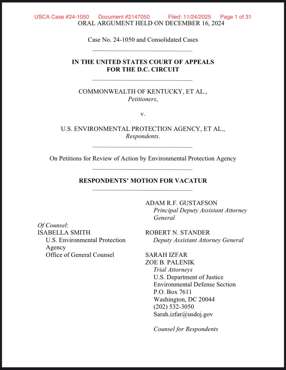votewarren's tweet image. BIG WIN FOR ARIZONA!
 
The Trump EPA, under Secretary Zeldin, just filed a motion in federal court to throw out Biden’s unlawful PM 2.5 rule that made it nearly impossible for parts of Arizona to ever meet clean-air standards — a rule that would have crushed jobs, construction,…