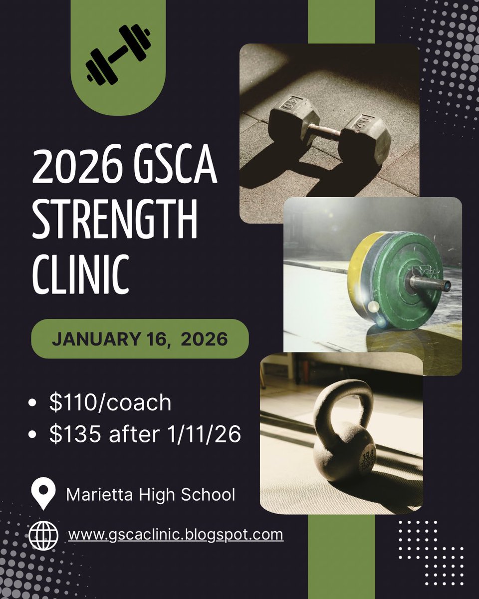 The 2026 GSCA Strength Clinic is coming! Coaches, lock in your spot today!

gscaclinic.blogpost.com
