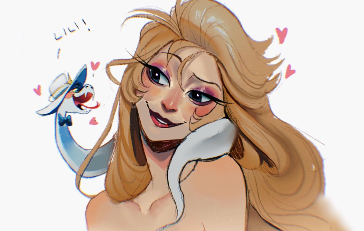 Ballz4lyfe11's tweet image. Warmup doodle I ended up coloring 🪷 🩷#lucilith #LuciferMorningstar #hazbinhotel