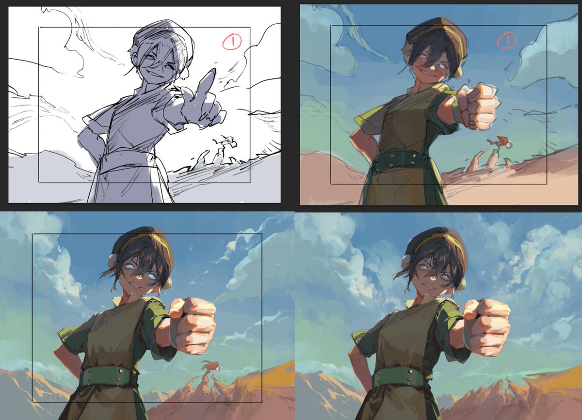 ramblingrhubarb's tweet photo. @Cloudblazerr @Fukn_Eric Certainly! I have lots of drafts; I just figured if 13 years of portfolio isn't enough, people will continue finding fault if they want to.

It is ok! I don't mind. I really love the picture I drew.

The fist is my own hand. I am so happy I got to be Toph's hand. https://t.co/nhdM9Dx7Ck