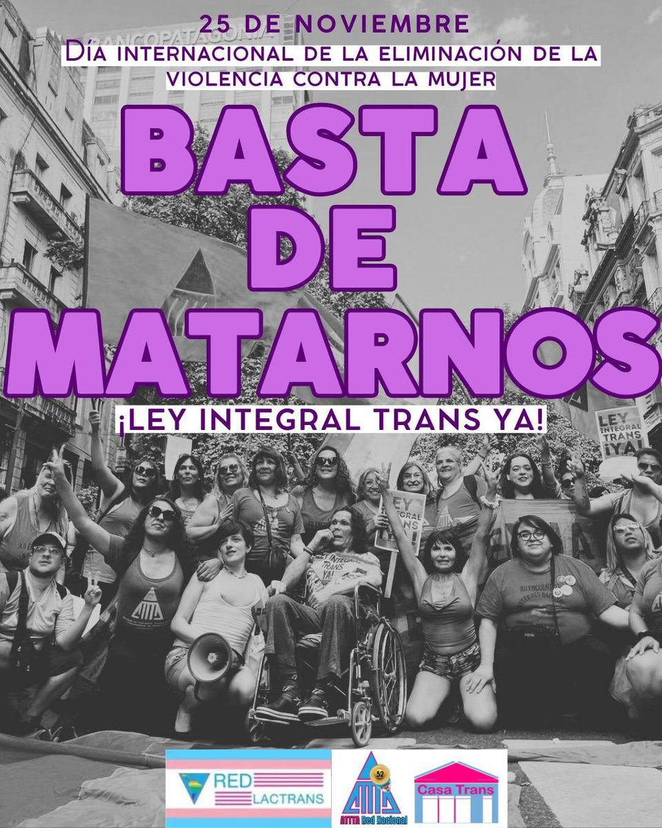 #25N En Argentina las #mujerestrans concentramos más del 70% de casos de violencia por crímenes de odio en 1er semestre del 2025. Ninguno es un hecho aislado: responden a legitimación de la violencia incentivada desde el poder político hacia nuestras identidades y existencias.