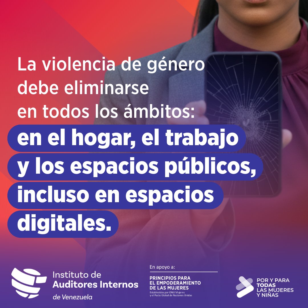 El 25 de noviembre es un recordatorio de nuestro compromiso diario!

Desde el IIA Venezuela, y como firmantes de los Principios para el Empoderamiento de las Mujeres (WEPs), nos unimos al Día Internacional de la Eliminación de la Violencia contra la Mujer.