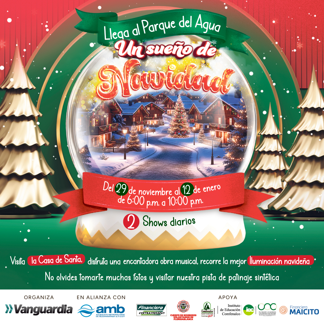 El #ParqueDelAgua se prepara para recibir 'Un Sueño de Navidad', una experiencia que reúne en un solo lugar 🎄 música en vivo, recorridos luminosos ✨, personajes encantadores, la Casa de Santa 🎅 y una pista de patinaje sintética ⛸️. Del 29 de noviembre al 12 de enero, entre las