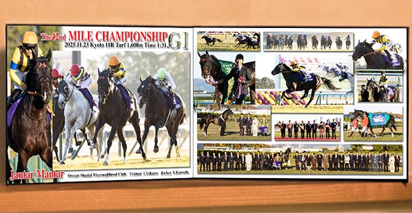 photo884studio's tweet image. #ジャンタルマンタル #マイルCS #京都競馬場 #CGフォトレザー台紙