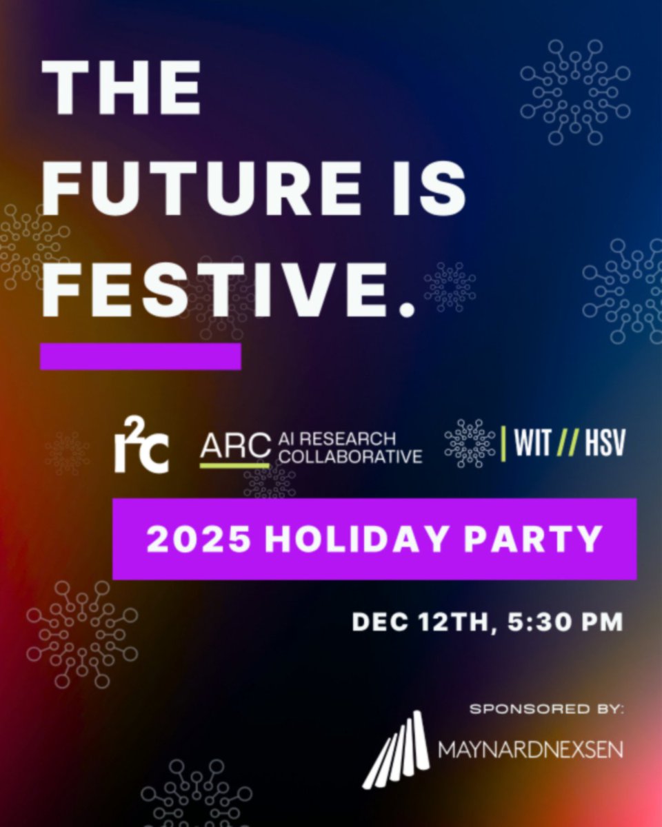 uahi2c's tweet image. WIT, ARC &amp;amp; I2C members, join us for our Holiday Party!

📅 Dec 12 | 5:30 PM
📍 I2C - 850 Ben Graves Drive
🎁 Festive casual
RSVP at bit.ly/3M4e4cr by Dec 8!

Celebrate the season with us, food, fun &amp;amp; holiday cheer! 🎄

#HolidayParty #I2C
