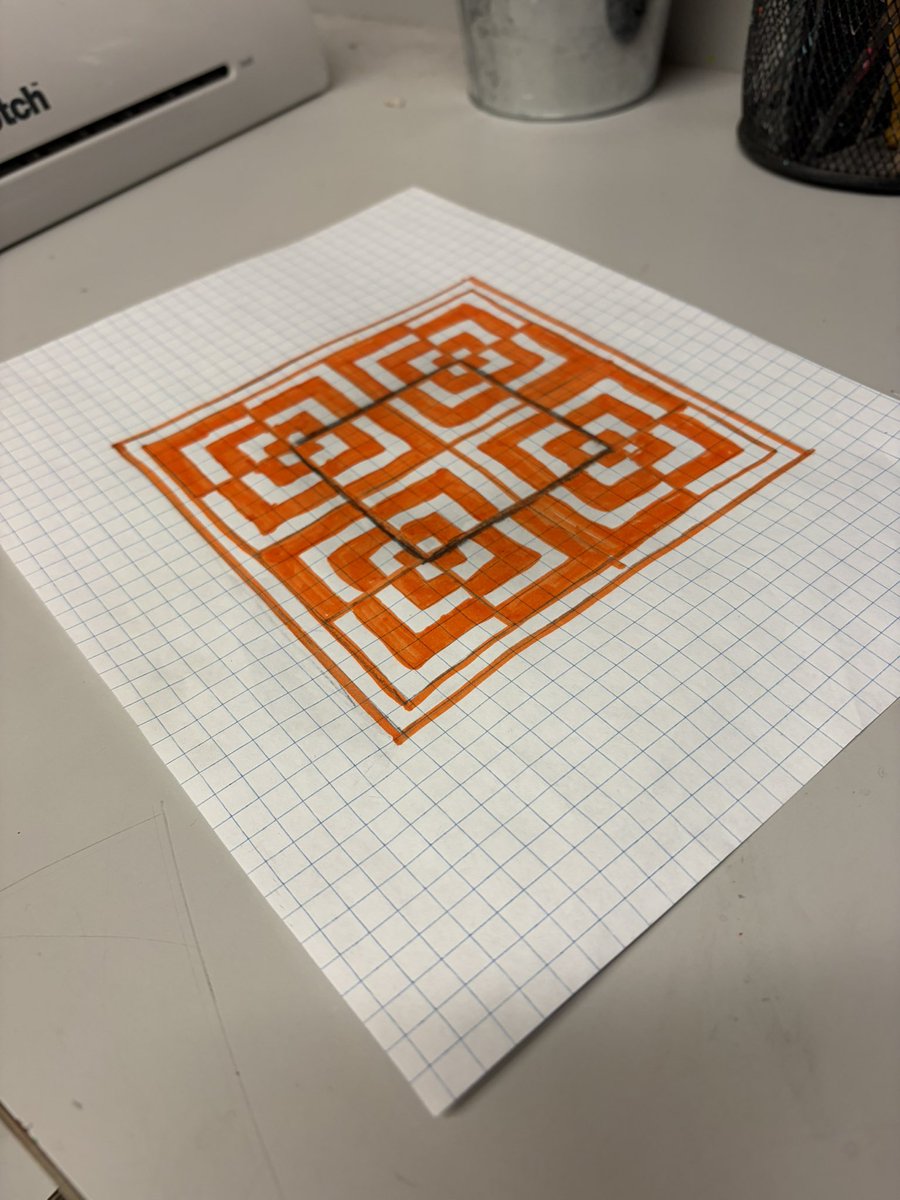 MrTsClassroom's tweet image. So impressed with the results our latest art project. The “grid illusion” is a great way to talk about symmetry, volume and shading, and even has ties to our work on perimeter and area. Love that floating centre square! #tvdsb #opticalillusion